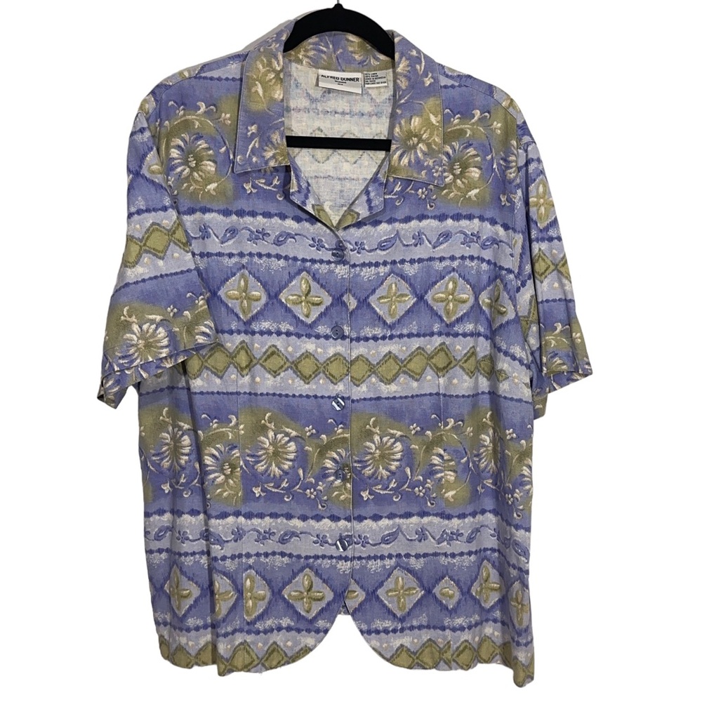 Alfred Dunner Woman Floral Linen Blend Shirt